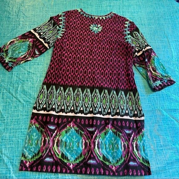 J. Peterman Embroidered Ethnic Boho Tunic Kaftan Muumuu - Picture 8 of 14